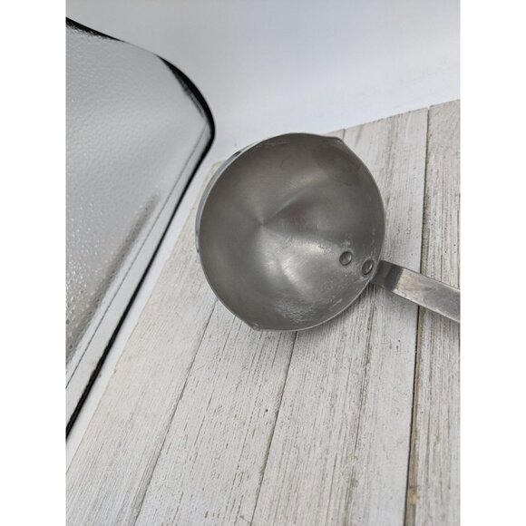 Vintage Stainless Steel USA Kitchen Ladle  11" Black Handle - Picture 3 of 7